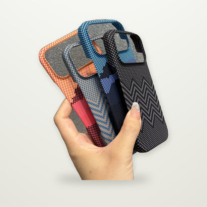 Aramid-Pattern Magnetic Case for iPhone 16–17