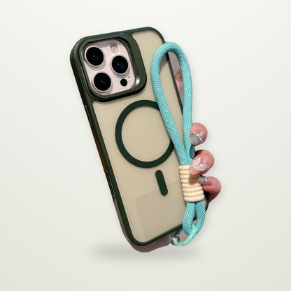 Magnetic Case with Wrist Strap for iPhone 14–17