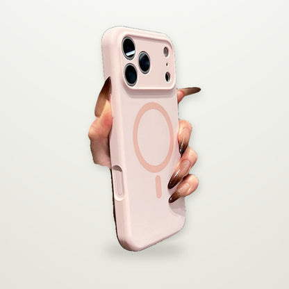 Soft-Touch Silicone Magnetic Case in 10 Colors for iPhone 16–17