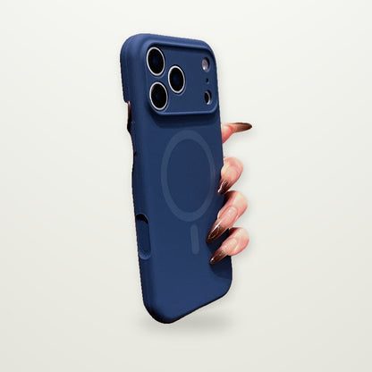 Soft-Touch Silicone Magnetic Case in 10 Colors for iPhone 16–17