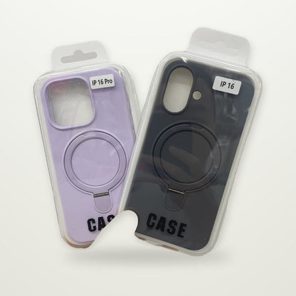 Liquid Silicone Magnetic Case with Ring Stand for iPhone 13–17