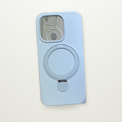 Liquid Silicone Magnetic Case with Ring Stand for iPhone 13–17