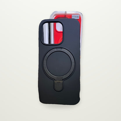 Liquid Silicone Magnetic Case with Ring Stand for iPhone 13–17