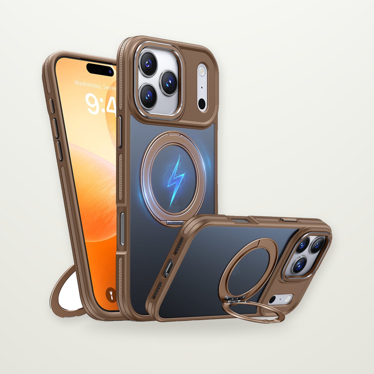 Geometric Magnetic Kickstand Case for iPhone 16–17