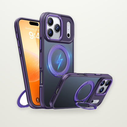 Geometric Magnetic Kickstand Case for iPhone 16–17