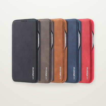 Minimalist Leather-Look Flip Case for iPhone 13–17