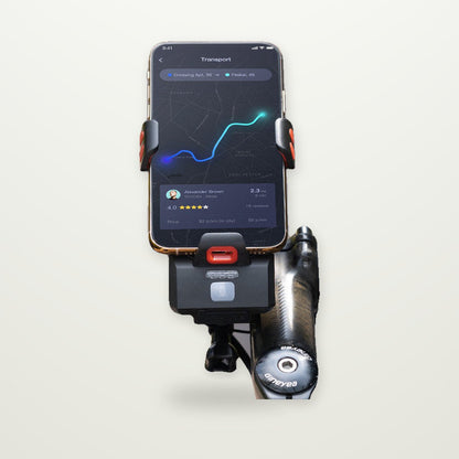 4-in-1 Bike Phone Mount with 400-Lumen Light & Power Bank