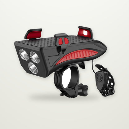 4-in-1 Bike Phone Mount with 400-Lumen Light & Power Bank