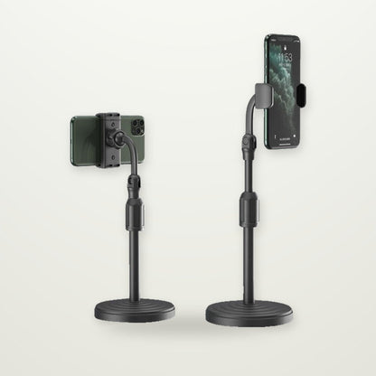 Height-Adjustable Desk Phone Stand with Optional Fill Light