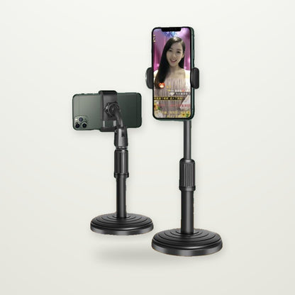 Height-Adjustable Desk Phone Stand with Optional Fill Light