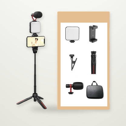 Selfie Stick Tripod with Bi-Color LED Video Light Kit