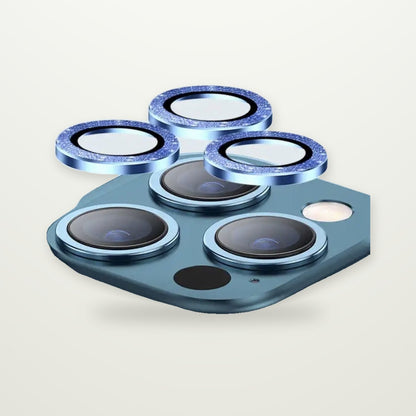 Glitter Metal-Ring Camera Lens Protectors for iPhone 13–15