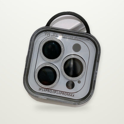 Glitter Metal-Ring Camera Lens Protectors for iPhone 13–15