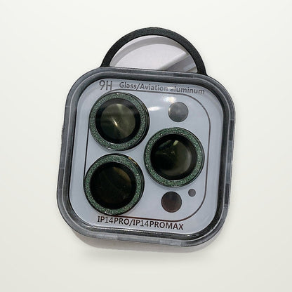 Glitter Metal-Ring Camera Lens Protectors for iPhone 13–15