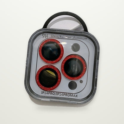 Glitter Metal-Ring Camera Lens Protectors for iPhone 13–15