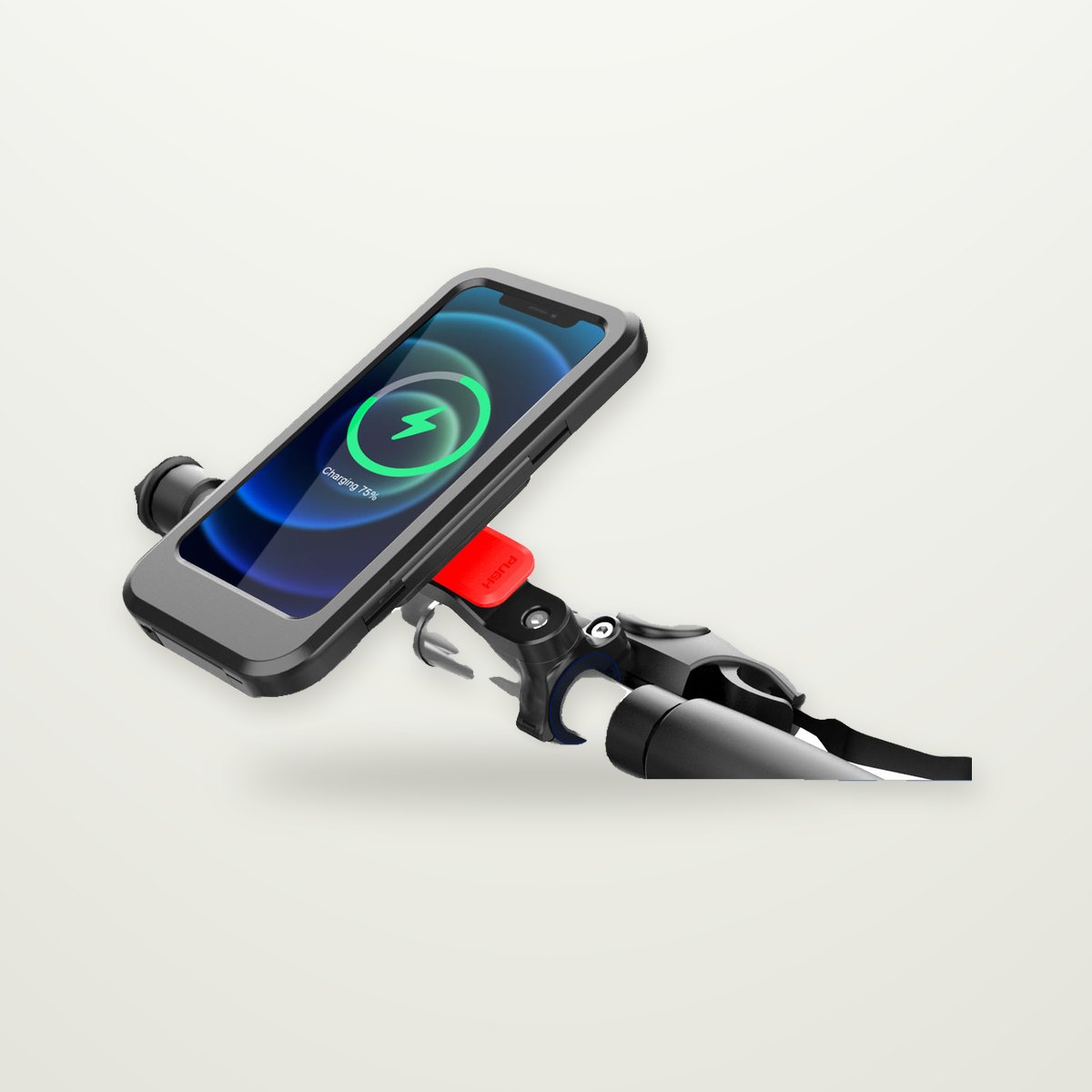 Waterproof Motorcycle Phone Mount with 15W Charging