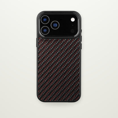 Metal-Frame Carbon Fiber Magnetic Case for iPhone 16–17