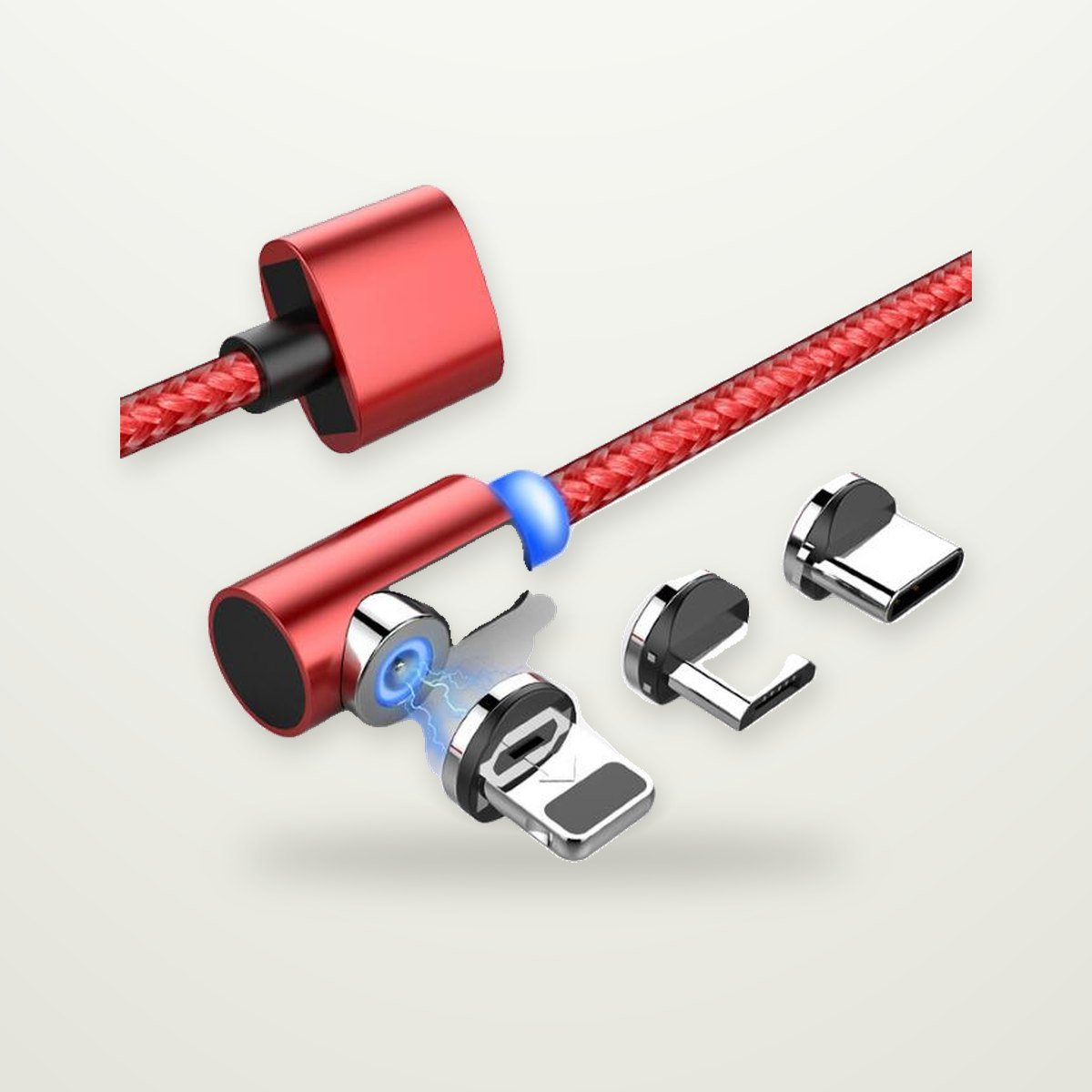 90° Braided Magnetic Charging Cable for Gaming