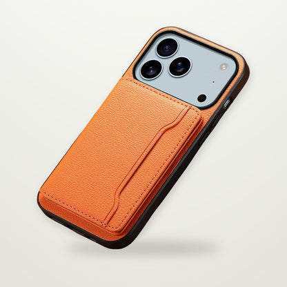 Leather-Look Card Slot Stand Case for iPhone 11–17