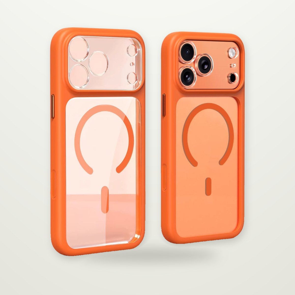 Semi-Clear Shockproof Magnetic Case for iPhone 14–17