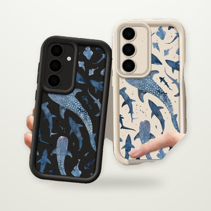 Shark Print Silicone Case for Galaxy S21–S25
