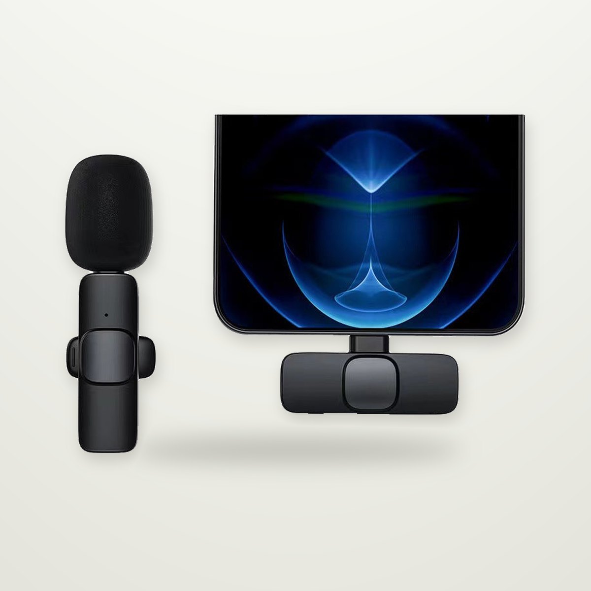 Wireless Clip-On Microphone for Phones, USB-C or Lightning