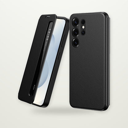 Smart-View Window Flip Case for Galaxy S22–S26 & A Series