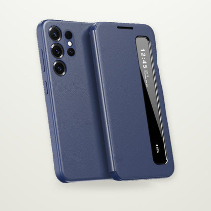 Smart-View Window Flip Case for Galaxy S22–S26 & A Series