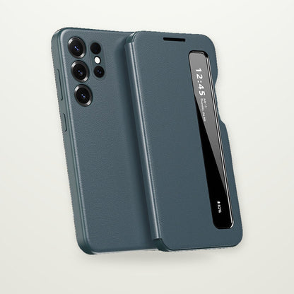 Smart-View Window Flip Case for Galaxy S22–S26 & A Series