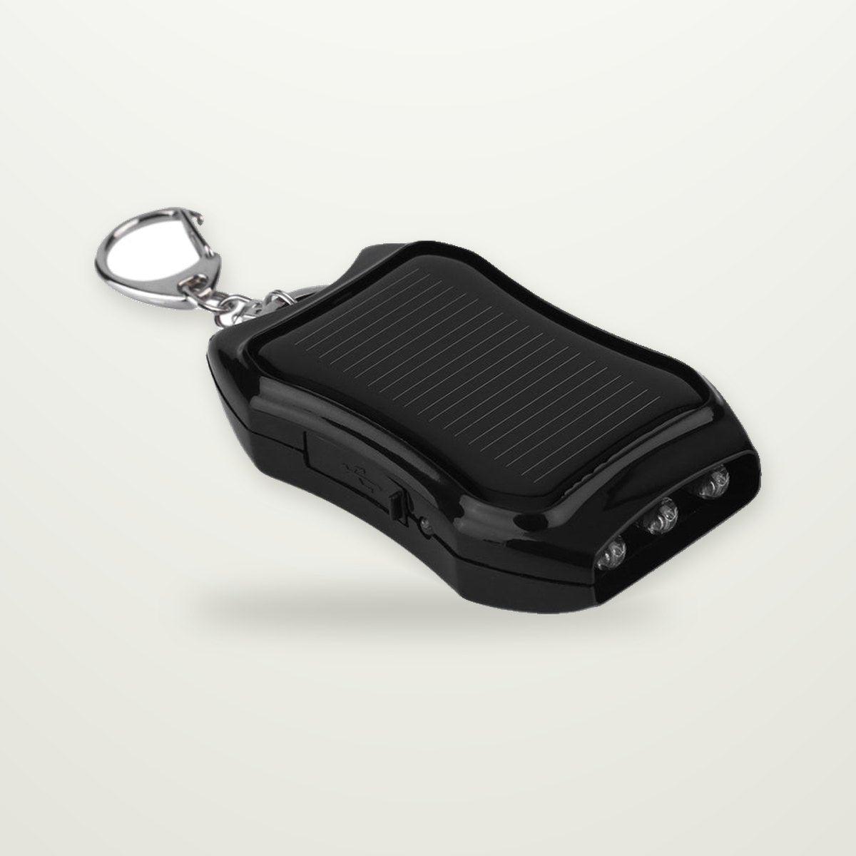 Solar Keychain Power Bank with LED Light