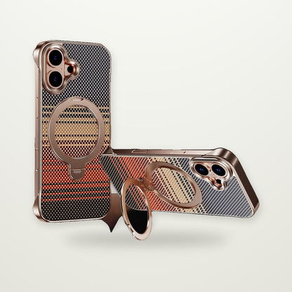 Aluminum Frameless Magnetic Stand Case for iPhone 14–17
