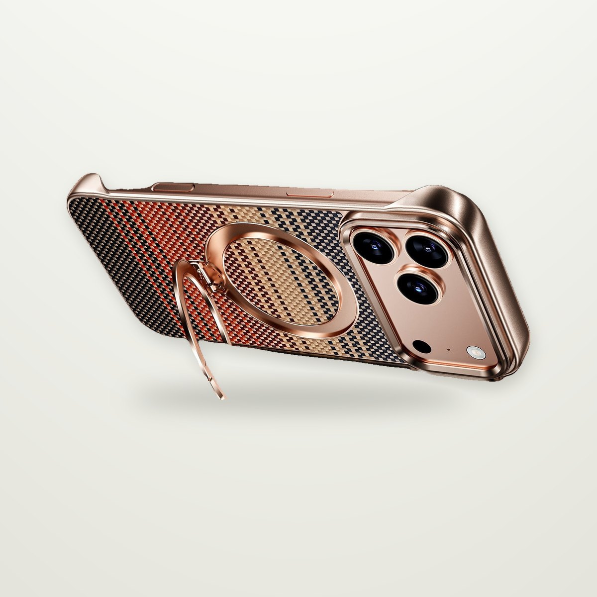 Aluminum Frameless Magnetic Stand Case for iPhone 14–17