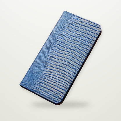 Lizard-Grain Leather Flip Case for iPhone 15–17