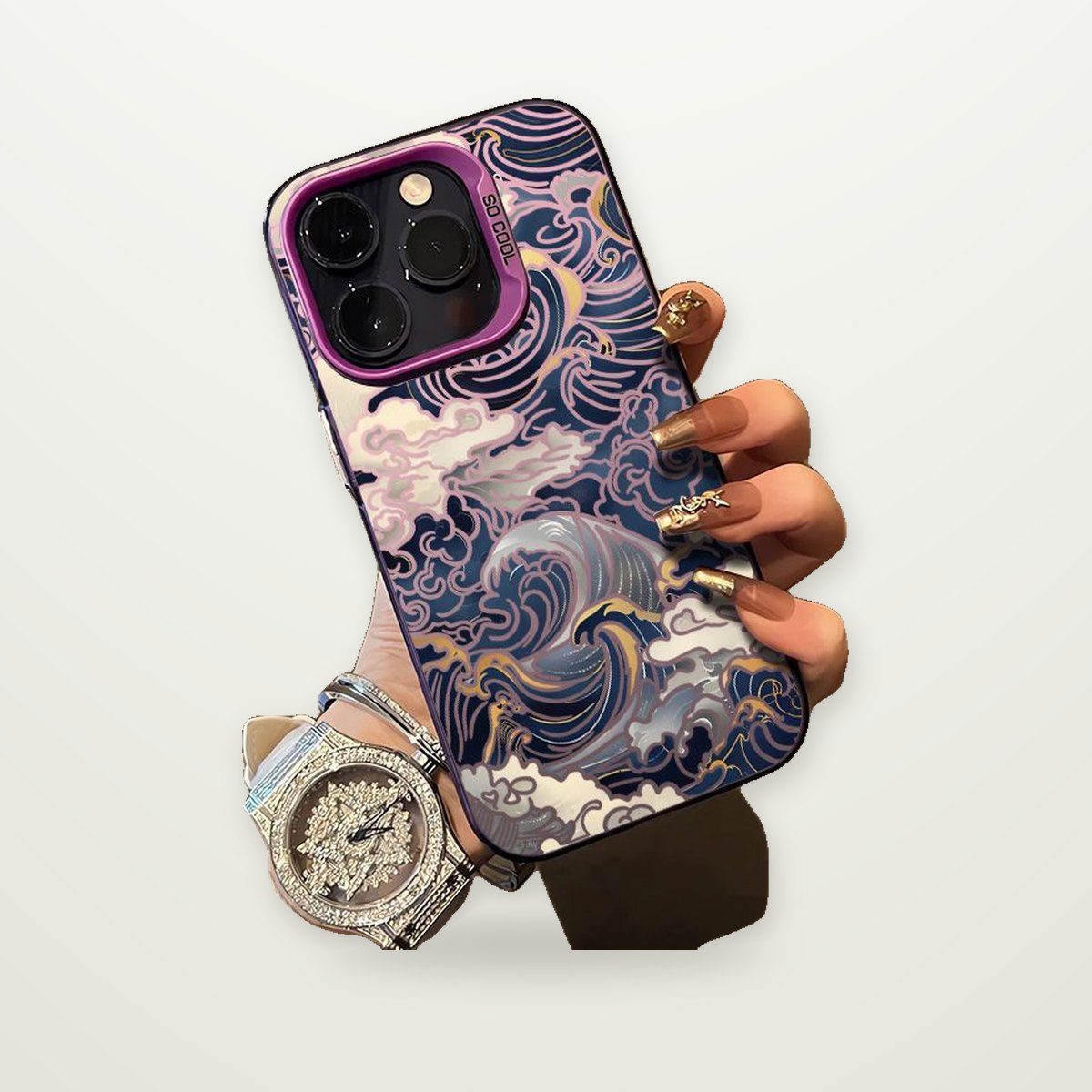 Ukiyo-e Wave Electroplated Case for iPhone 12–17