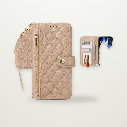 Zip Wallet Crossbody Case with Mirror for iPhone 13–17