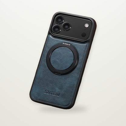 Leather Magnetic Charging Case for iPhone 13–17, Air & Galaxy S24–S25