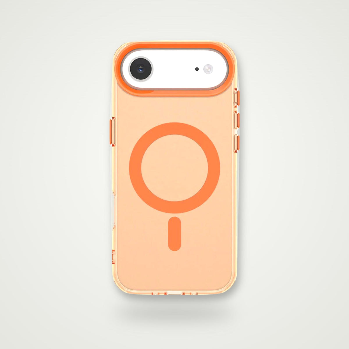 Frosted airbag MagSafe case for iPhone 15–17 & Air, orange