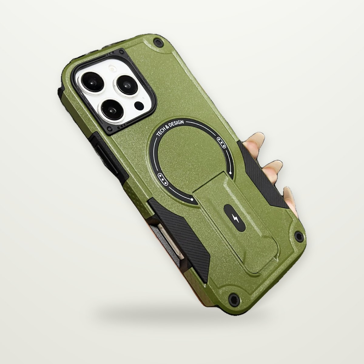 Drop-Resistant Kickstand Case for iPhone 13–17 & Air