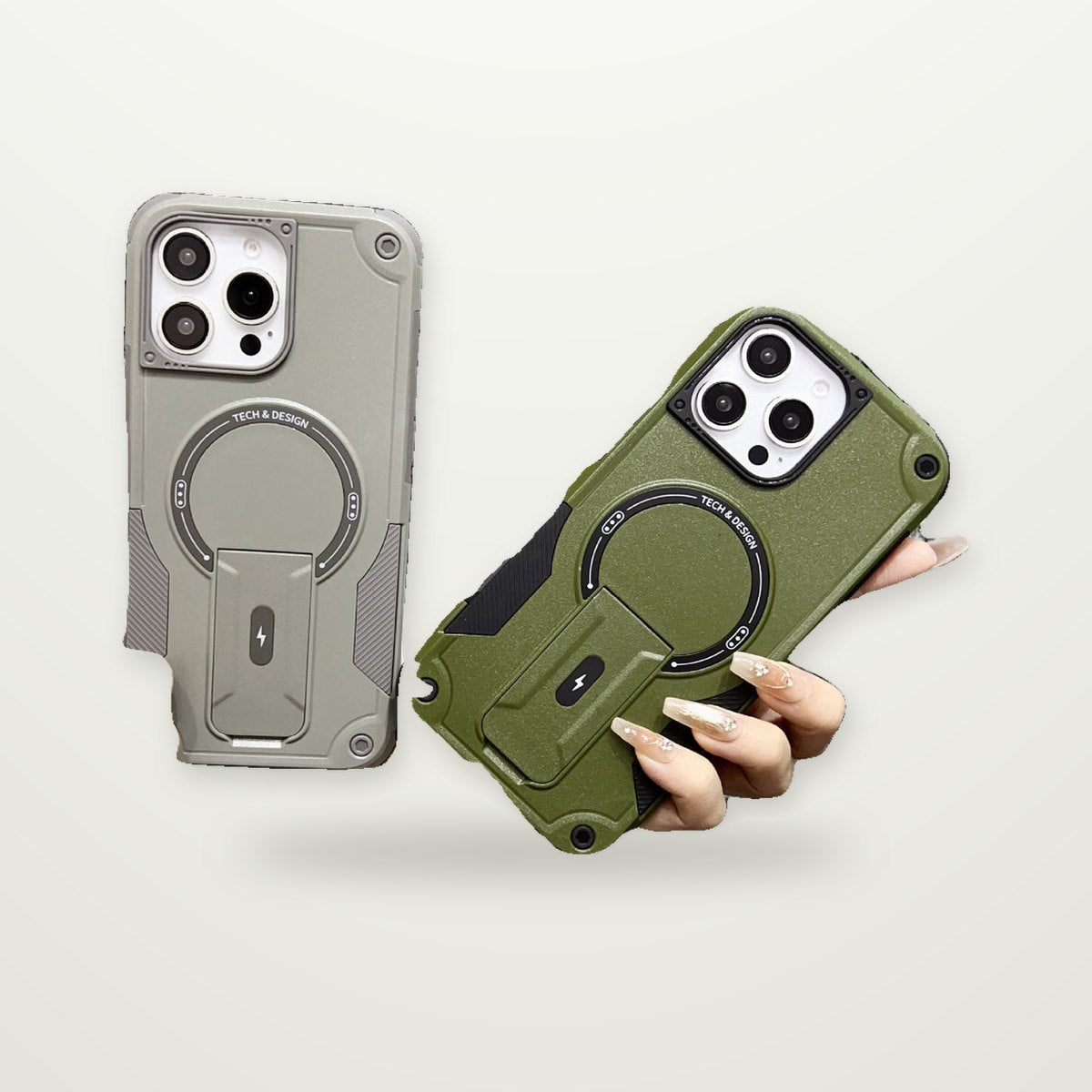 Drop-Resistant Kickstand Case for iPhone 13–17 & Air