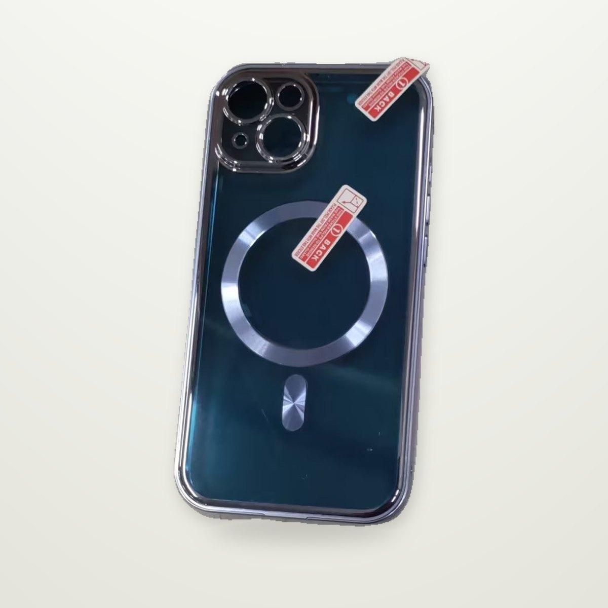 Privacy Glass Metal Buckle Case for iPhone 13–15