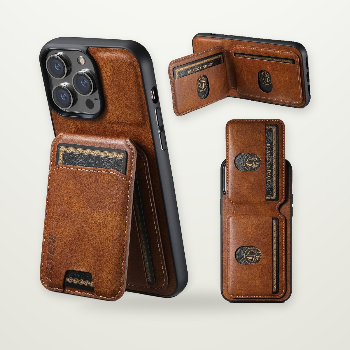Leather Business Card Case for iPhone 13–18