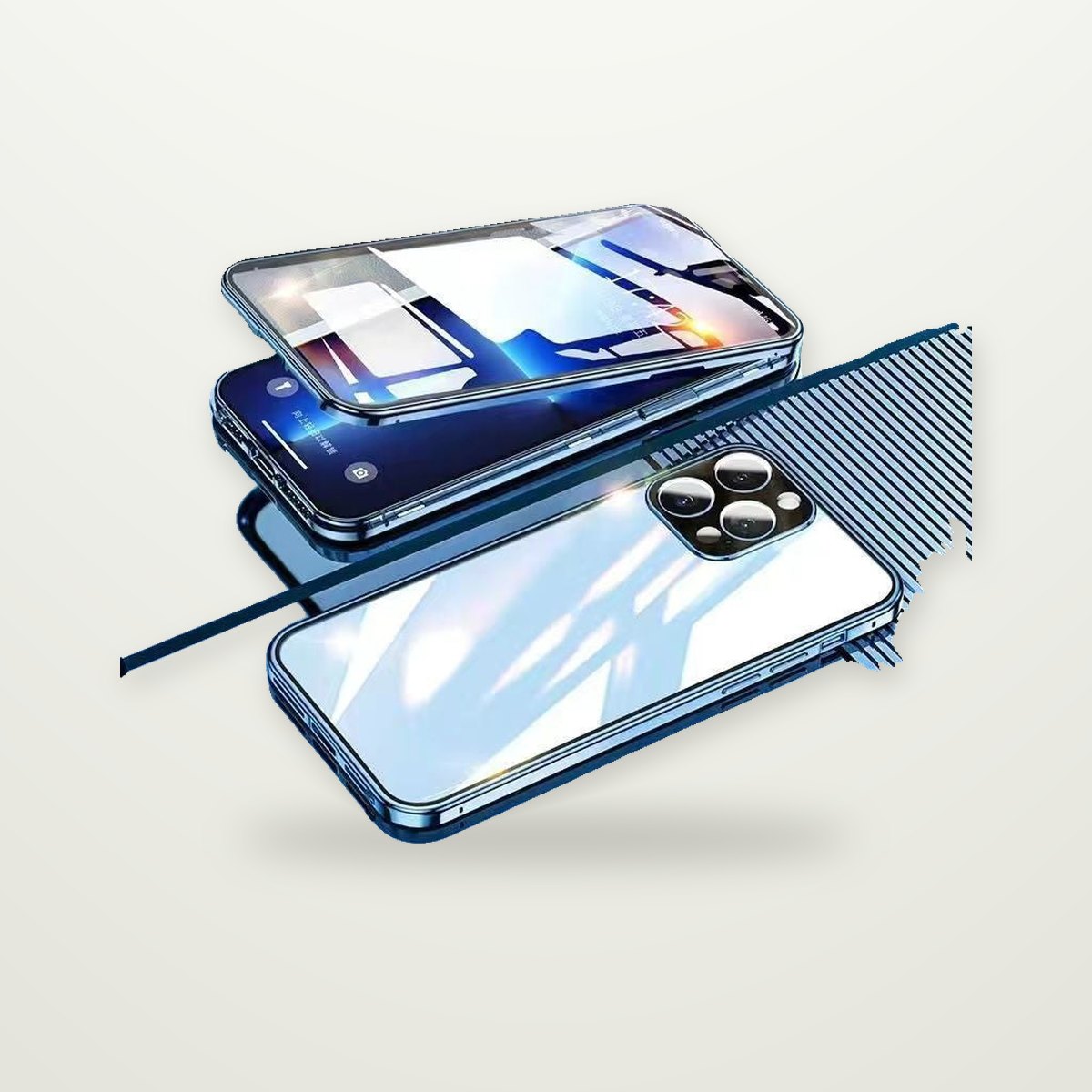 Double-Sided Glass Magnetic Case for iPhone 13–17