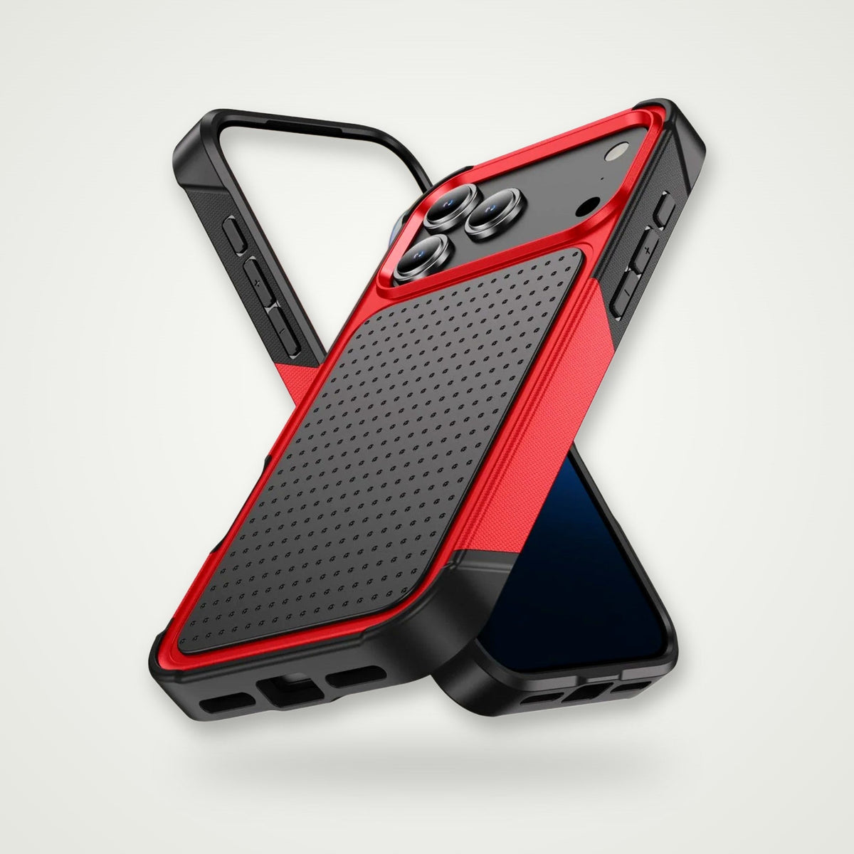 Elegant drop-proof case for iPhone 13–17 & Air, red and black