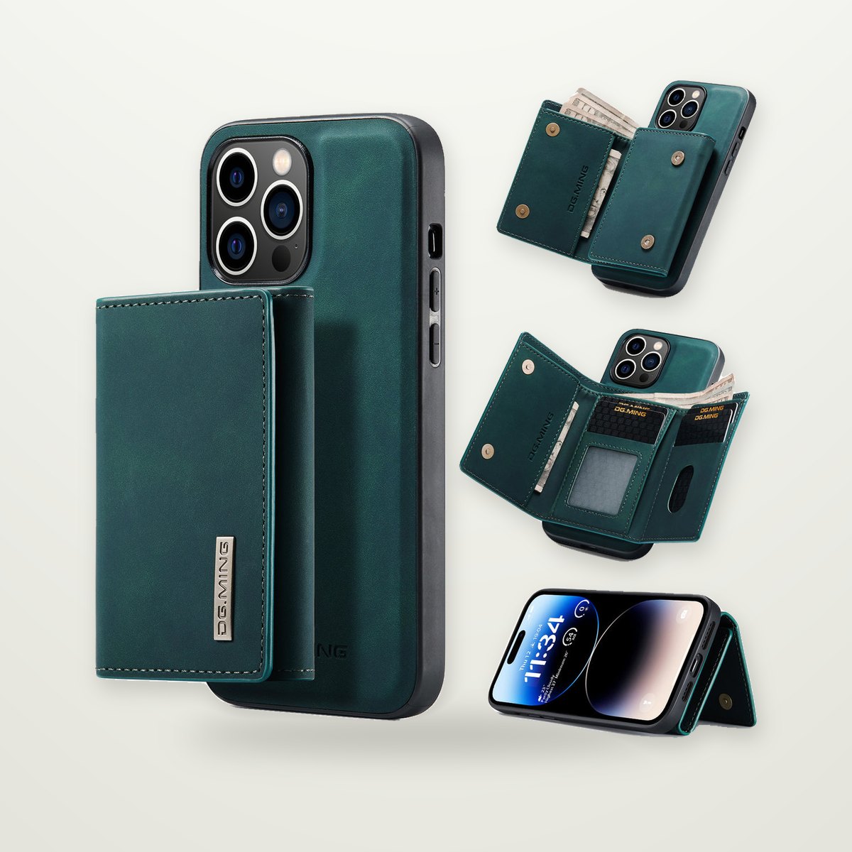 2-in-1 Detachable Wallet Case for iPhone 13–17 & Air