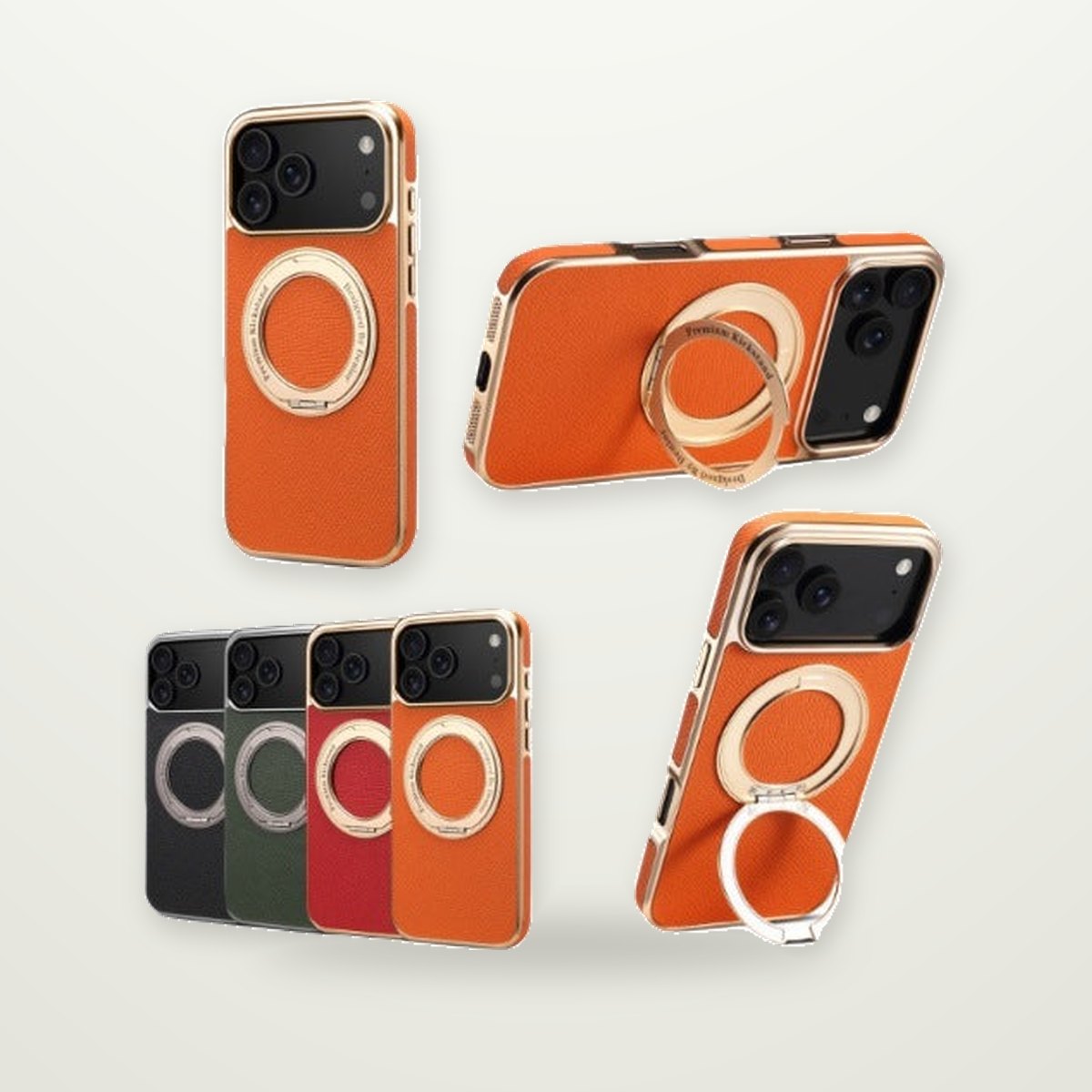 Plated Genuine Leather MagSafe Case for iPhone 13–17 & Air