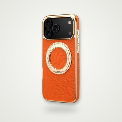 Plated Genuine Leather MagSafe Case for iPhone 13–17 & Air