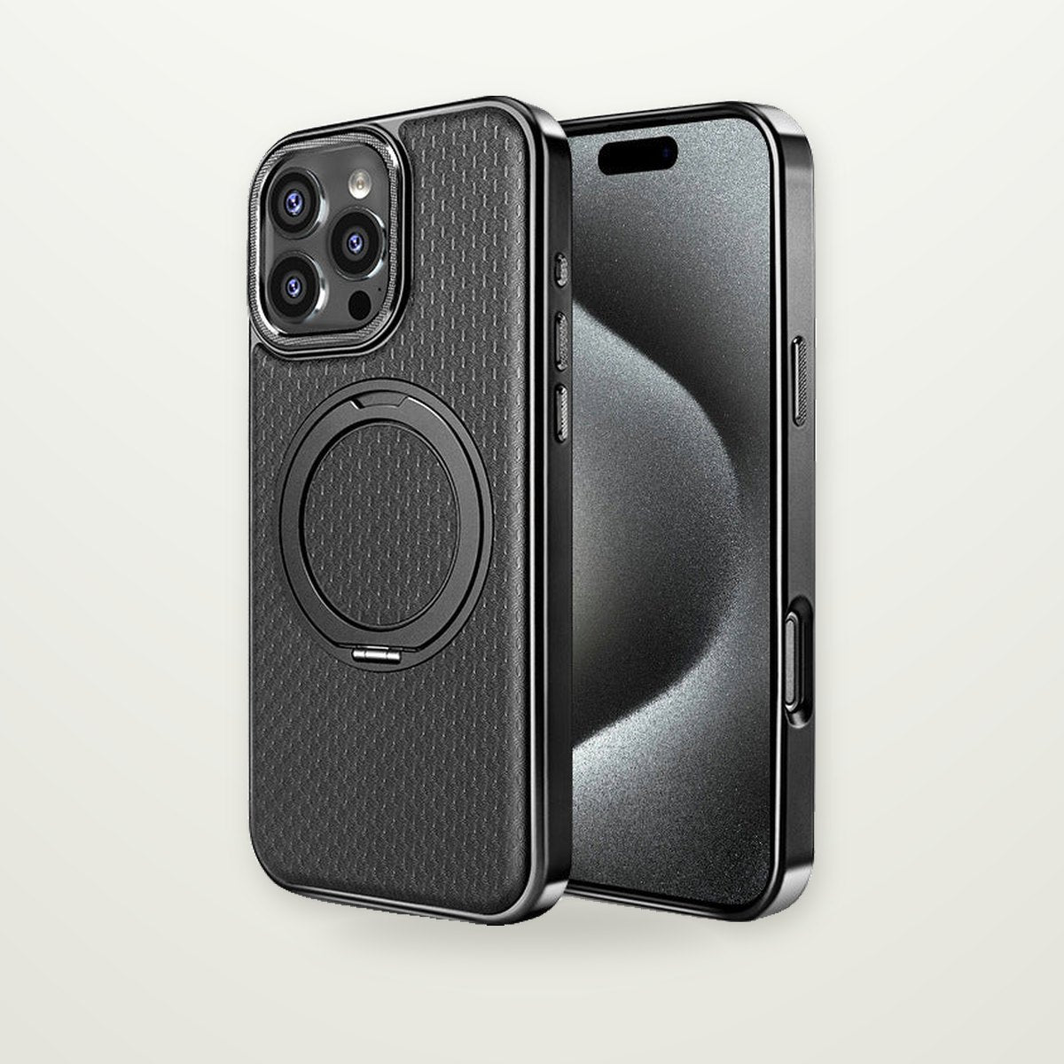 360° Rotating Leather Stand Case for iPhone 13–17 & Air