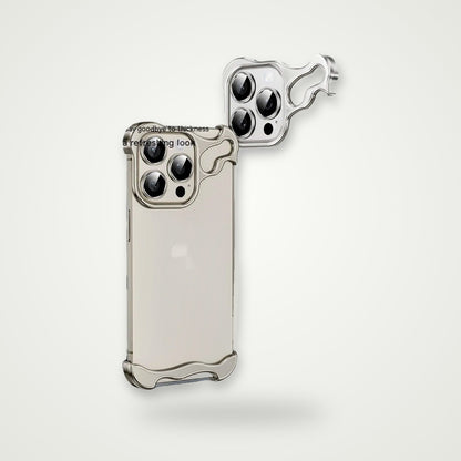 Metal Corner Pad Frameless Case for iPhone 13–16