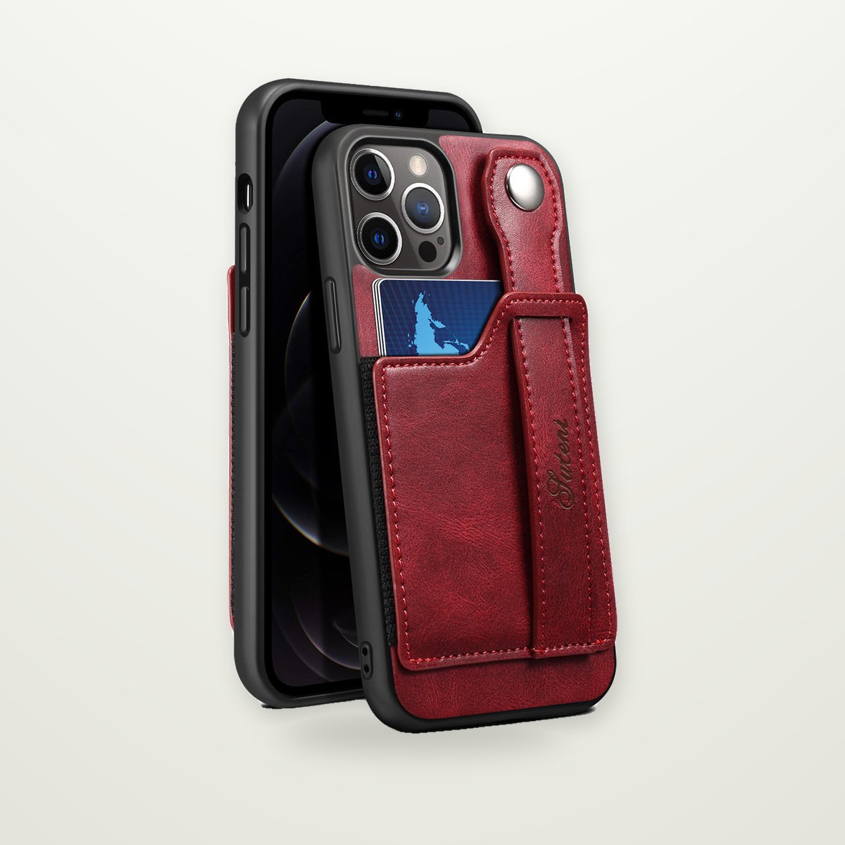 Card & Finger Ring Case for iPhone 13–15