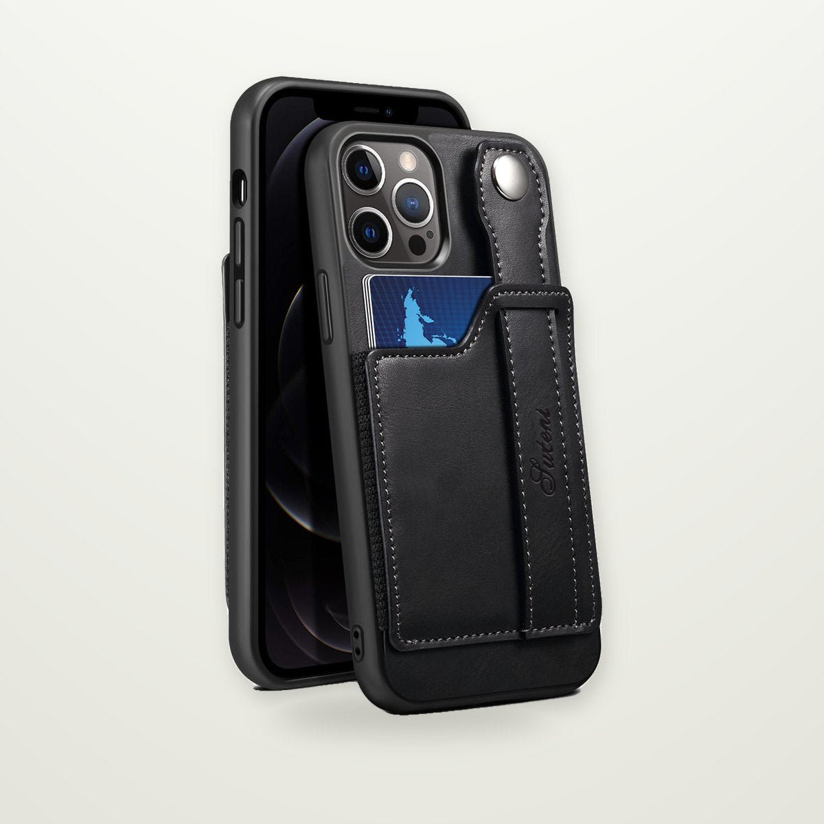 Card & Finger Ring Case for iPhone 13–15